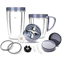 HIRALIY Kit de Accesorios mejorados NutriBullet- Juego de Copas y Cuchillas- Tapa y Junta resellable y Almohadillas de…